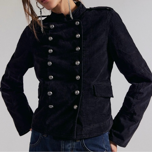 Free People Jackets & Blazers - Free People Lotty Velvet Military Jacket